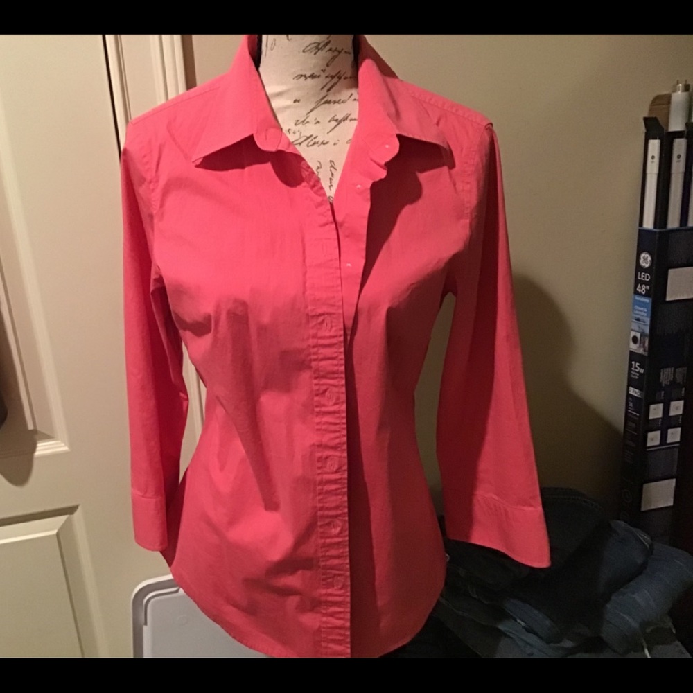 Lg Habadashery button down, bright/hot pink
